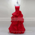 Ruffle rote moslemische Abendkleid Frauen